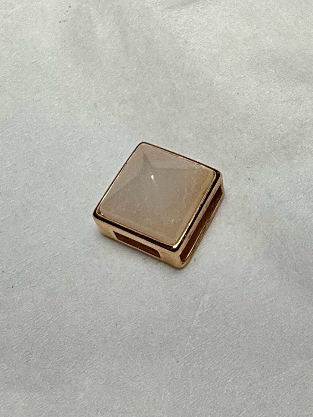 KEEP Collective Rose Gold Slide Charm with Pale Pink Square Stone
